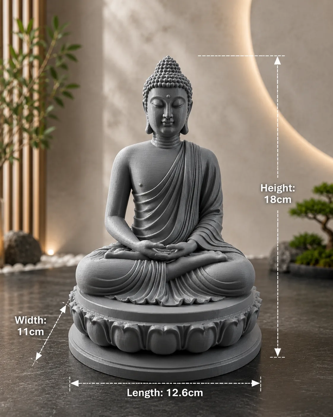 Meditating Buddha Decorative Tabletop Statue view 2